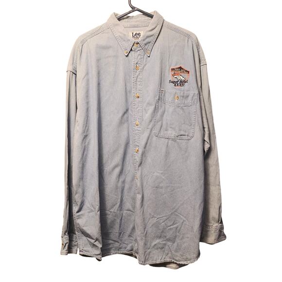 Lee Sport denim button down 1997 AFC Champions Supper Bowl XXXII broncos - Picture 1 of 5